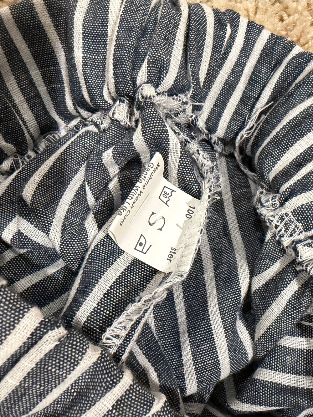 Striped light black  Drawstring Pants - Picture 4 of 5